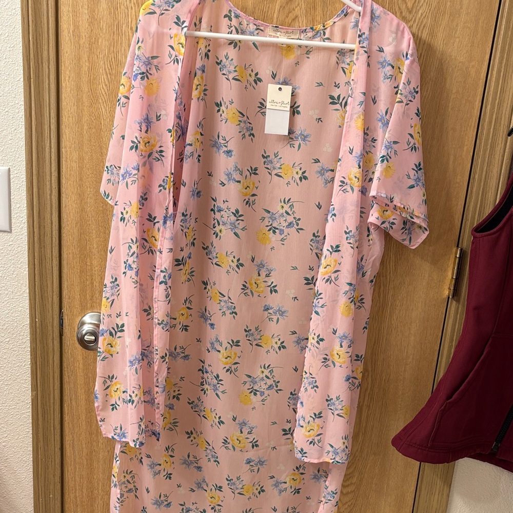 Ultra Flirt Pink Floral Dress with Yellow and Blue Details